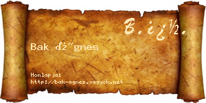 Bak Ágnes névjegykártya