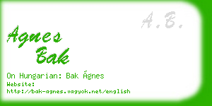 agnes bak business card